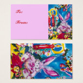 PINK RABBIT, CHRISTMAS CANDLES UND HOLLYBERRIES (Vorne & Hinten)