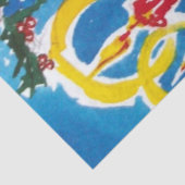 PINK RABBIT, CHRISTMAS CANDLES UND HOLLYBERRIES SEIDENPAPIER (Detail)