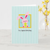Pink Rabbit Surprise Friend Card Karte (Gelbe Blume)