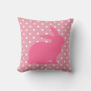 Pink Rabbit und Polka Dot Kissen