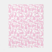 Pink Rabbits Muster Fleecedecke (Vorderseite)