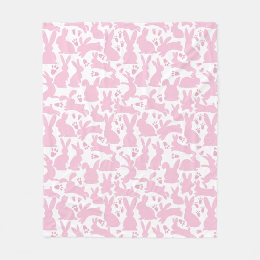 Pink Rabbits Muster Fleecedecke (Vorderseite)