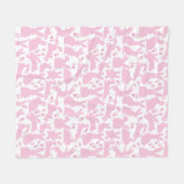 Pink Rabbits Muster Fleecedecke (Vorderseite (Horizontal))