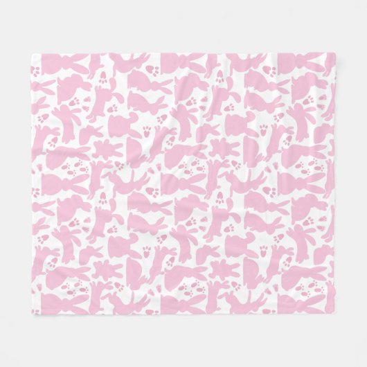 Pink Rabbits Muster Fleecedecke (Vorderseite (Horizontal))