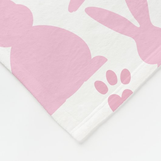 Pink Rabbits Muster Fleecedecke (Ecke)