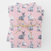 Pink Rabbits Muster Geschenkpapier Set (Beispiel)
