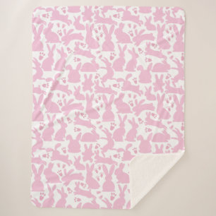 Pink Rabbits Muster Sherpadecke