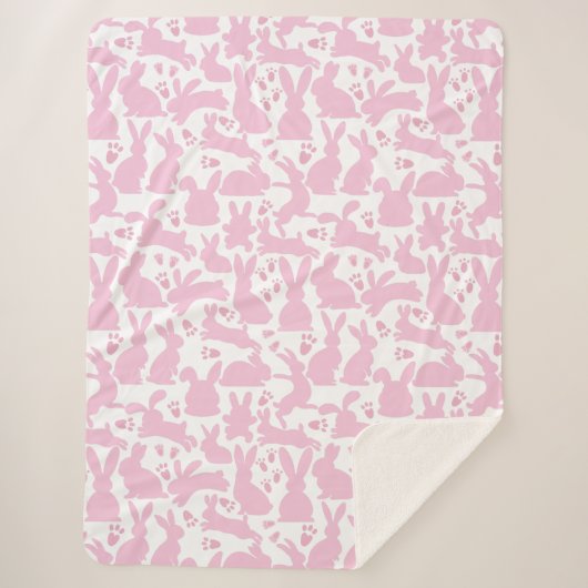 Pink Rabbits Muster Sherpadecke (Vorderseite)