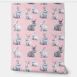 Pink Rabbits Muster Tapete