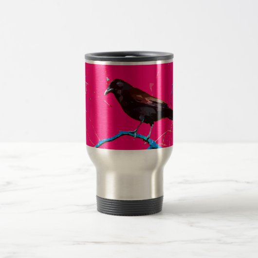 Pink-Raben-Krähe Reisebecher (Mittel)