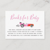 Pink Race Car Babydusche Anfrage Begleitkarte (Vorderseite)