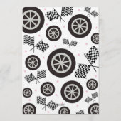 Pink Race Car Birthday Party Einladung (Rückseite)