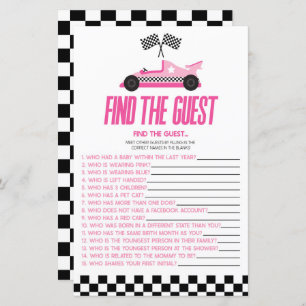 Pink Race Car Finden Sie das Baby Duschspiel