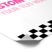 Pink Race Car Racececar Benutzerdefiniertes Party  Poster (Ecke)