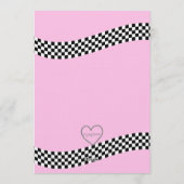 Pink Racecar, Can't Catch Me 3rd Birthday Einladung (Rückseite)