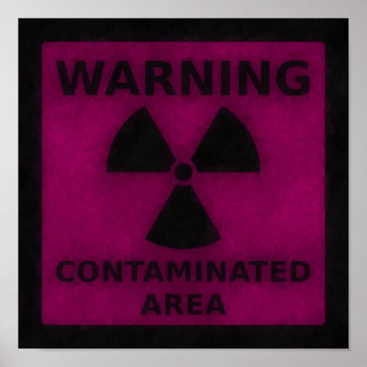 Pink Radiation Warning Poster (Vorne)