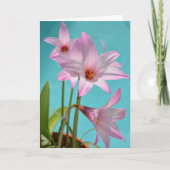 Pink Rain Lilies Fotografisches Botanisches Ostern Karte (Vorderseite)