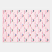 Pink Rainbow and Confetti First Birthday Geschenkpapier Set (Vorderseite)