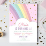 Pink Rainbow and Stars Kids Geburtstagsparty Einladung<br><div class="desc">Dies ist eine Rosa Regenbogen und Stars Kids Geburtstagsfeier Einladung!</div>