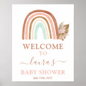 Pink Rainbow Baby Dusche Begrüßungszeichen Poster (Vorne)