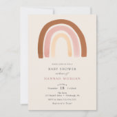 Pink Rainbow Baby Dusche Einladung (Vorderseite)
