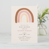 Pink Rainbow Baby Dusche Einladung (Stehend Vorderseite)