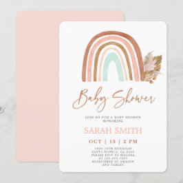 Pink Rainbow Baby Duschmädchen Einladung