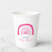 Pink Rainbow Baby Girl Dusche Pappbecher (Rückseite)