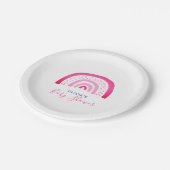 Pink Rainbow Baby Shower Girl Pappteller (Schrägansicht)