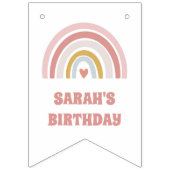 Pink Rainbow Birthday Banner - Individuelle Name B (Erste Fahne)