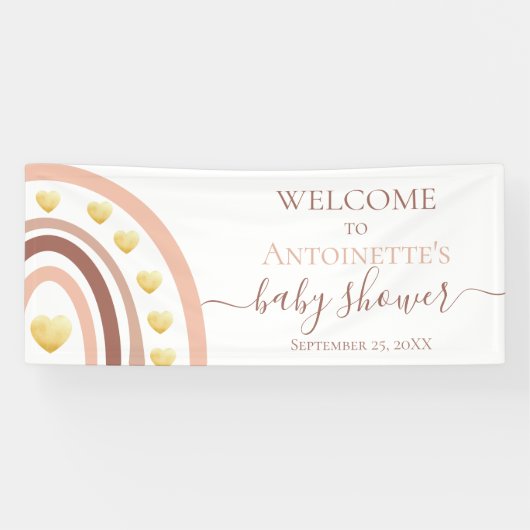 Pink Rainbow Boho Baby Showbanner Banner (Horizontal)