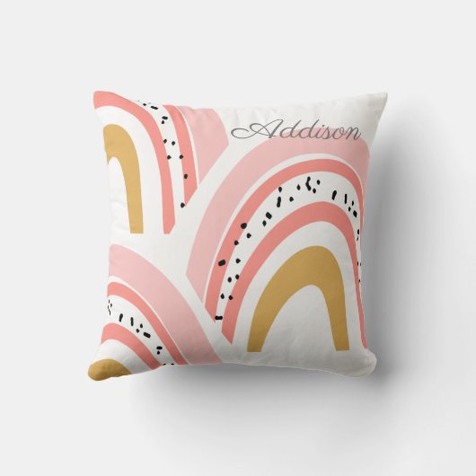 Pink Rainbow Boho Kissen (Rückseite)