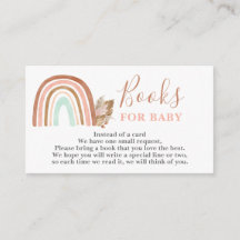 Pink Rainbow Books for Baby Girl card