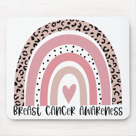 Pink Rainbow Breast Cancer Awareness Mousepad (Vorne)
