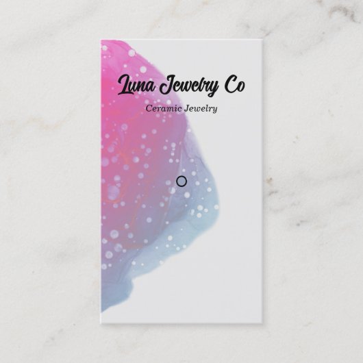 Pink Rainbow Button Business Card Visitenkarte (Vorderseite)