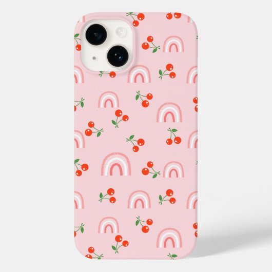 Pink Rainbow Chertern Muster Case-Mate iPhone Hülle (Rückseite)