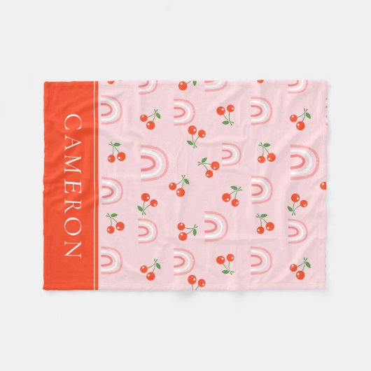 Pink Rainbow Chertern Muster Fleecedecke (Vorderseite (Horizontal))