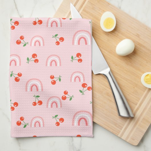 Pink Rainbow Chertern Muster Geschirrtuch (Viertel Falte)