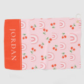 Pink Rainbow Chertern Muster Golfhandtuch (Horizontal)