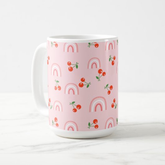Pink Rainbow Chertern Muster Kaffeetasse (Vorderseite Links)