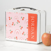 Pink Rainbow Chertern Muster Metall Brotdose (Beispiel)