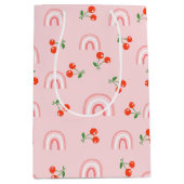 Pink Rainbow Chertern Muster Mittlere Geschenktüte (Vorderseite)