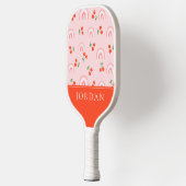 Pink Rainbow Chertern Muster Pickleball Schläger (Links)