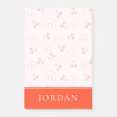 Pink Rainbow Chertern Muster Post-it Klebezettel (Vorderseite)