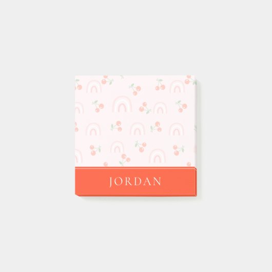 Pink Rainbow Chertern Muster Post-it Klebezettel (Vorderseite)