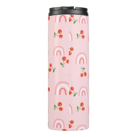 Pink Rainbow Chertern Muster Thermosbecher (Rückseite)