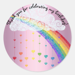 PINK RAINBOW CLOUDS DANKEN DANKEN KINDER STICKER