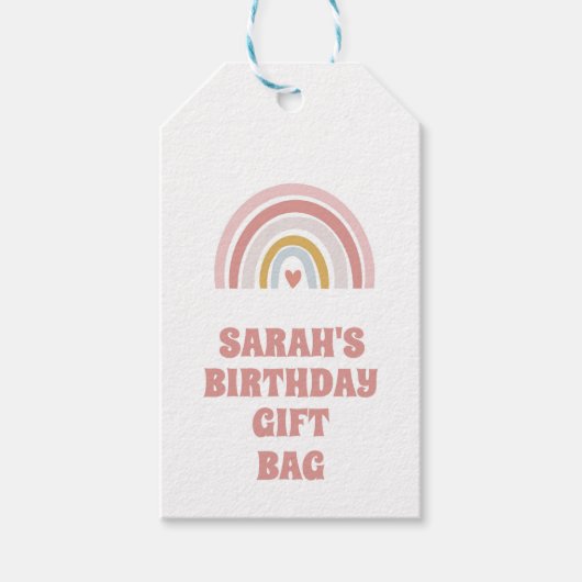 PINK RAINBOW CUSTOMIZE ODER PERSÖNLICHE TEXT GESCHENKANHÄNGER (Vorderseite)