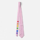 Pink Rainbow Floral Gay Pride Design Neck Tie Krawatte (Rückseite)