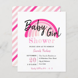 Pink Rainbow Girl Baby Dusche Budget Einladung